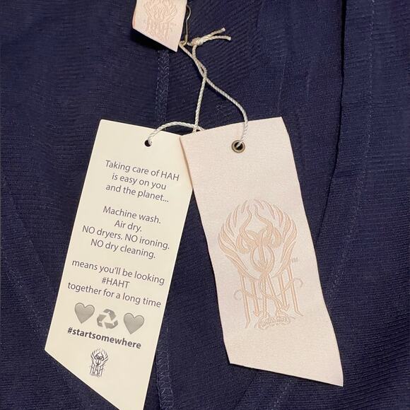 We Are HAH Mama C NEW Oversized Maxi Boho Lace Slip Dress Navy Size Small NWT - Picture 4 of 5